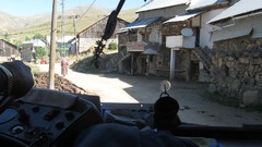 Stones wall glass steering wheel bus cottage driving travel 