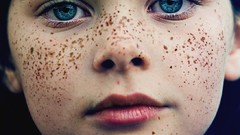 Stranger young faces blue eyes freckles