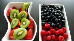 Strawberries fruits blackberries kiwi fruits