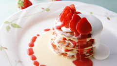 Strawberry pancake red white