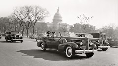 Street monochrome historic cabriolet old photography Washington 