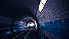 Streets dark cars tunnels