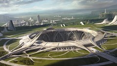 Structure underground Temples artwork fantasy art futuristic