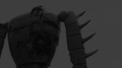 studio ghibli Castle in the Sky robot monochrome