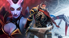 Succubus Dota 2 artwork video games queen of pain skeleton king 