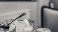 Sugar spoons grayscale sugar cubes