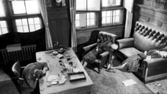 Suicide Nazi interior grayscale