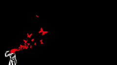 Suicide stencil headshots Butterflies