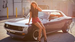 Sun Auto feet woman Japan cars Dodge legs brunettes vehicles 
