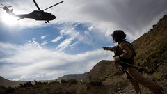 Sun clouds Aircraft hills Helicopters military pilot Ropes 