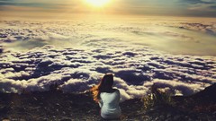 Sun clouds woman Seat lonely Above And Beyond David Olkarny