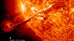 Sun Earth outer space solar flares comparisons