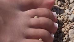 Sun feet French nails Beaches pedicure fetish toes