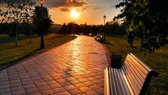 Sun paths bench lamp