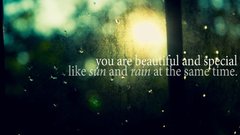 Sun rain Typography bokeh