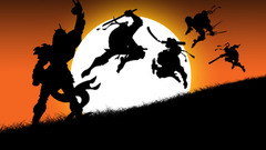 Sun silhouettes Ninja Turtle