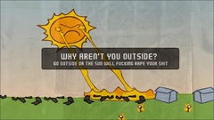 Sun text stick figures