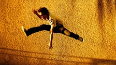 Sun wall parkour urban outdoors jumping