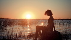 Sun woman evening peace thinking Yesica Toscanini