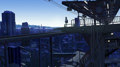 Sunrise anime girls railway cityscapes kurono-kuro