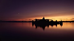 Sunrise California silhouettes rocks lakes Mono Lake