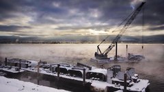 Sunrise clouds Landscapes snow