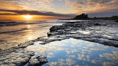 Sunrise England castle bamburgh castle