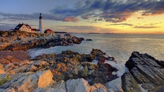 Sunrise head Maine Portland lighthouses