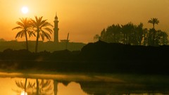 Sunrise yellow Egypt Delta region