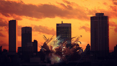 Sunset abstract cities