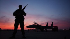 Sunset Aircraft air force security f-15 eagle United States Air 