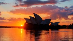 Sunset architecture sydney opera house