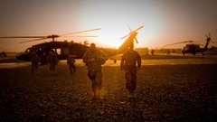 Sunset Army military blackhawk