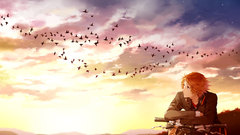 Sunset Birds Bicycles hills