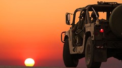 Sunset cars military israel IDF