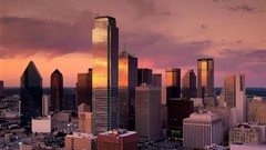 Sunset cityscapes buildings Dallas