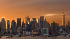 Sunset cityscapes skylines architecture