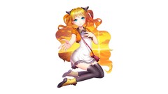 Sunset clouds dress white background handbag blondes blush 