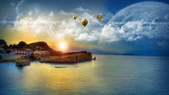 Sunset clouds hot air