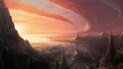 Sunset clouds Landscapes Trees