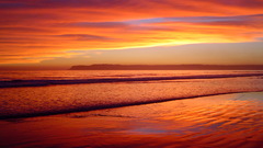 Sunset clouds nature Sea