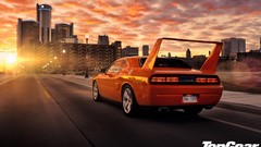 Sunset clouds orange lights tuning Challenger spoiler program 