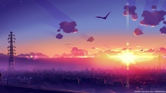 Sunset clouds scenic power