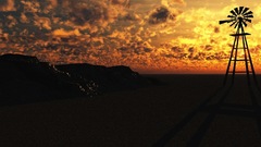 Sunset clouds silhouette by