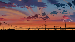 Sunset clouds silhouettes Bridges