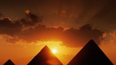 Sunset Egypt pyramids Great