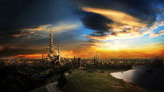 Sunset fantasy clouds Landscapes