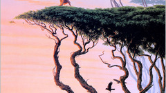 Sunset fantasy nature Trees woman Figure paintings Women 