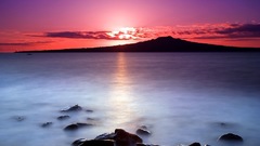 Sunset fog nature water red hdtv goodmorning