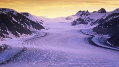 Sunset glacier British Columbia salmon snow landscapes